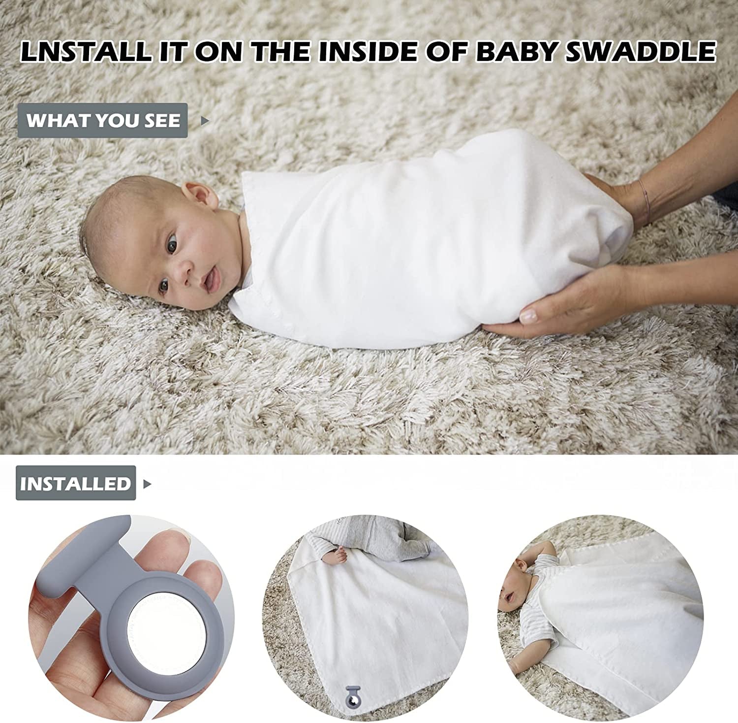 Airtag Hidden GPS Tracker Case,Airtag for Kids,Elderly,Pet,Clothing (Navy Blue&Blue)(Not GPS Included)  WALLFID   