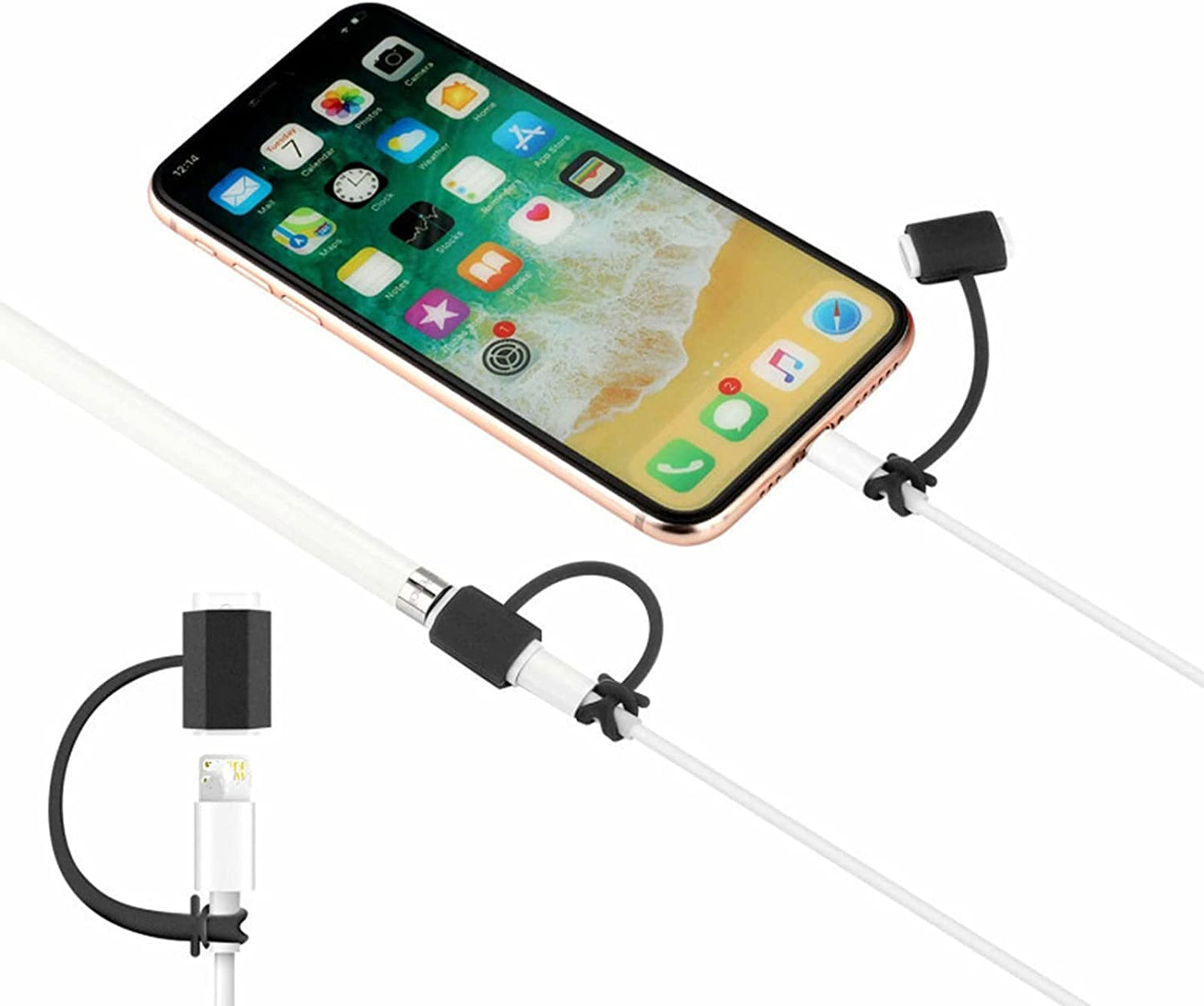 Siduater Silicone Sleeve for Apple Pencil 1St Generation, Ultra Light Pen Skin Case Cover Accessories Soft Protective Ipad Pencil Grip Holder with 2 Nib Cover, 1 Cable Adapter Tether, Pink  siduater   