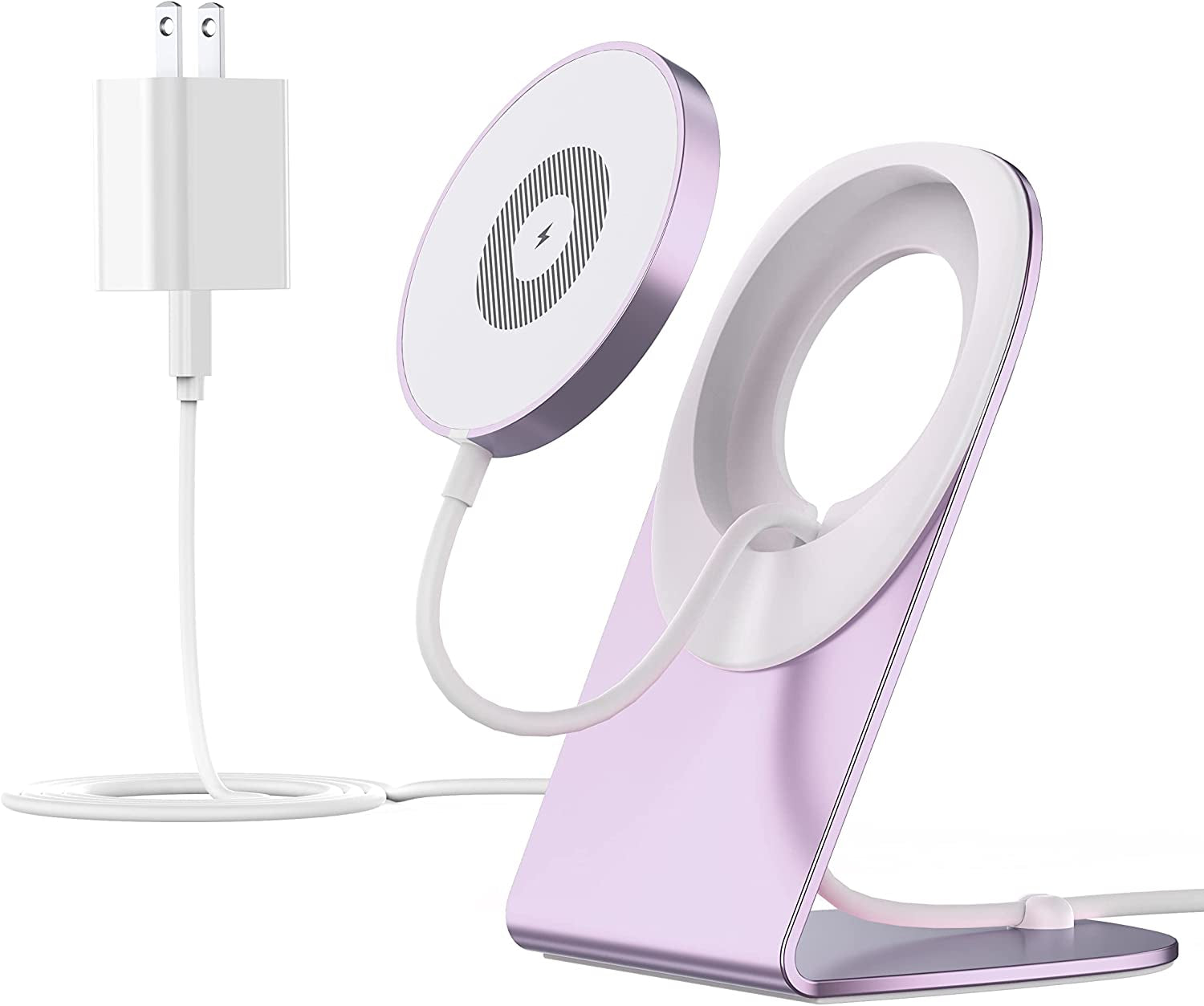Magnetic Wireless Charger for Apple Series, Mag-Safe Charger Stand 15W Fast Wireless Charging Stand/Pad+5Ft USB-C Cable for Iphone 14 13 12 Pro Max Mini, Airpods(With 20W USB-C PD Adapter)Mag Chargers  Shenzhen Dsenbor Technology Co.,Ltd. Pink  