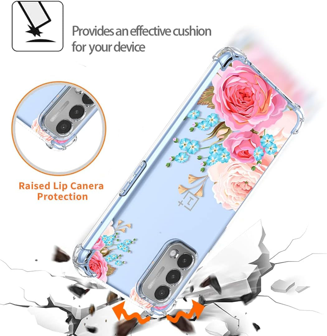 KOARWVC Case for Oneplus Nord N200 Case, Oneplus N200 DE2117 Case Clear with Design Soft TPU Shock Absorption Slim Floral Pattern Protective Back Cover Cases for Oneplus Nord N200 (Rose Flower)  KOARWVC   