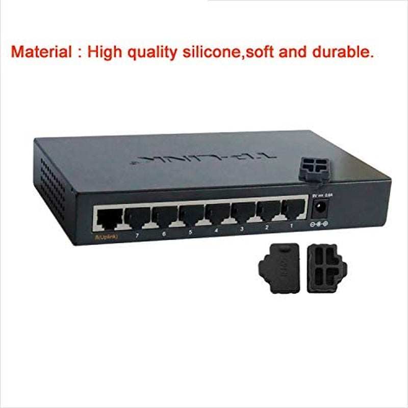 Silicone 12Pcs Ethernet Hub Port RJ45 Anti-Dust Cover Plugs Protector Stopper Cap for Female Port Black for Tv,Computer,Other Devices.  LampVPath   
