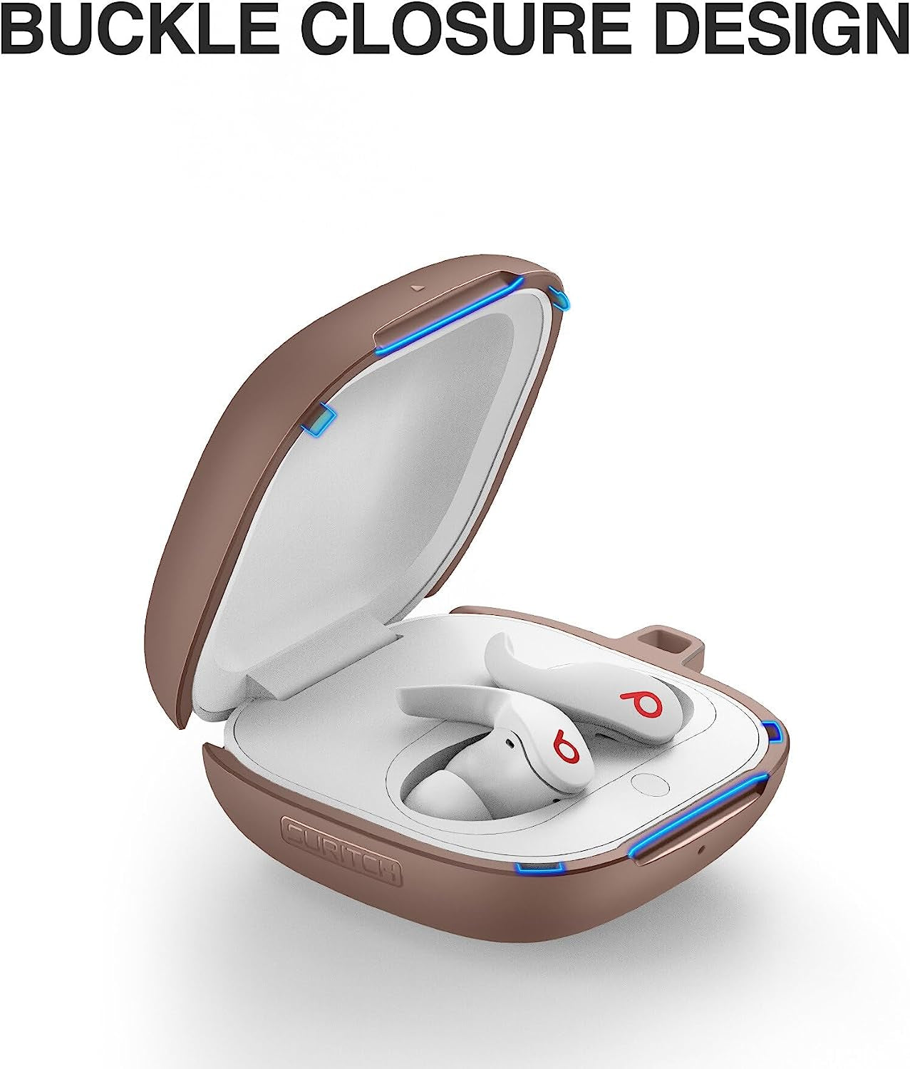 SURITCH Beats Fit Pro Case Cover Protector, Shock-Absorbing Protective TPU Shell for Beats Fit Pro Charging Case 2021 Earbuds Secure Locking System with Anti-Lost Keychain, Dune  SURITCH   