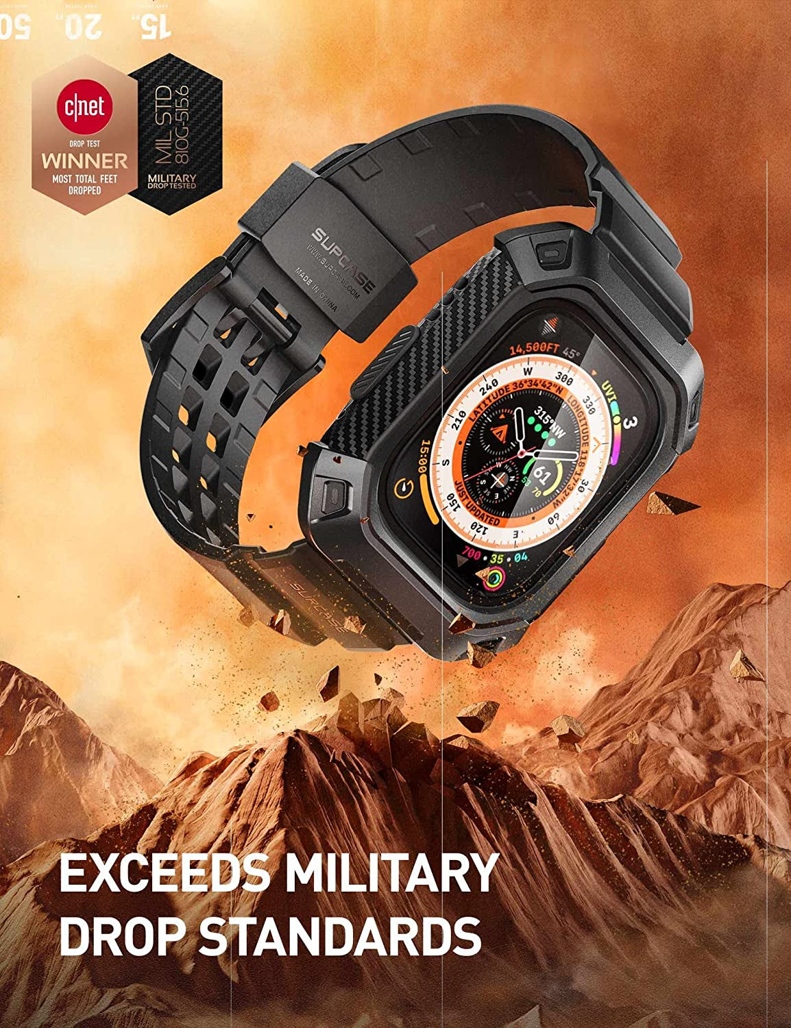 SUPCASE Unicorn Beetle Pro Case Designed for Apple Watch Ultra 49Mm (2022), [2 Pack Screen Protector] Rugged Protective Case with Strap Bands  SUPCASE   