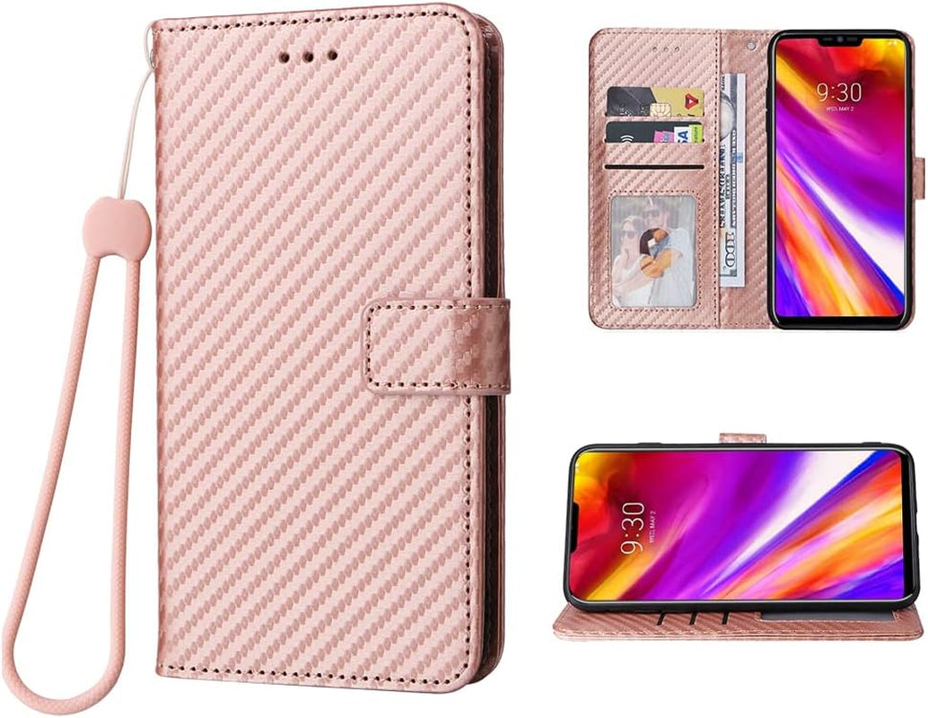 Compatible with LG G7 Thinq Wallet Case Wrist Strap Lanyard and Leather Flip Card Holder Stand Cell Phone Cover for LGG7 One G 7 plus LG7 Fit Lg7Thinq 7G Thin Q G7+ G7Thinq Lgg7Thinq Women Men Blue  WWAAYSSXA Rose Gold  