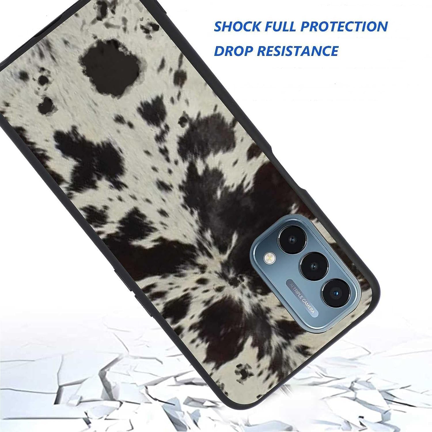 KSHSAA Designed for Oneplus Nord N200 5G Cowhide Case, Cowhide Brown Western Animal Print for Oneplus Case Women Men, Soft Silicone Shockproof Fashion Case for Oneplus  KSHSAA   