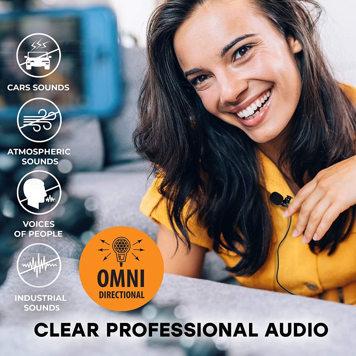 Professional Wired Lavalier Lapel Clip on Microphone for Iphone and Android Smartphone or Camera Omnidirectional Tiny Shirt Mic for Recording with Clip-On Perfect for Vloggers and Bloggers  Miracle Sound   