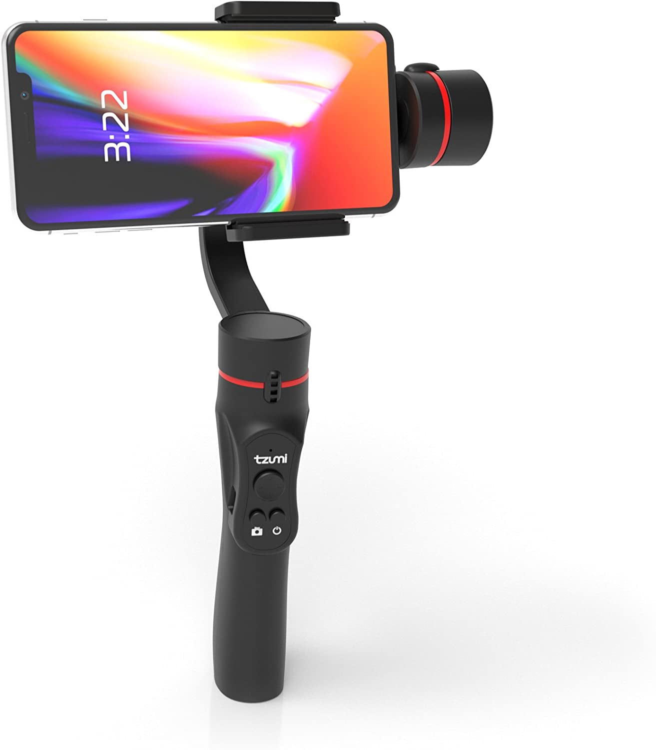 Tzumi Steadygo Smartphone Stabilizing Gimbal – Motorized Rechargeable 3-Axis Handheld Gimbal for Smooth, Steady Digital Photography and Advanced Video Filming Techniques, Black (5643AMZ)  DEEJAYLED   