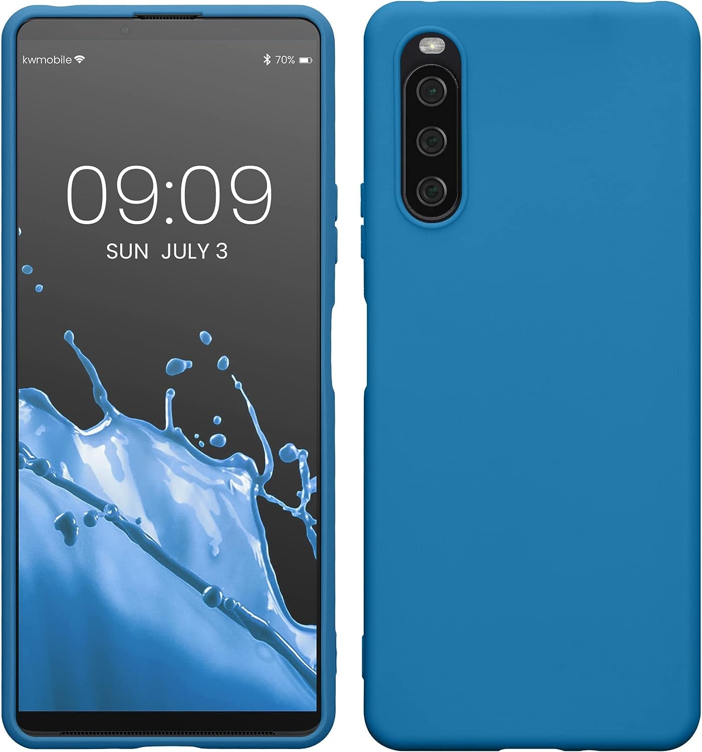 Kwmobile Case Compatible with Sony Xperia 10 IV Case - Soft Slim Protective TPU Silicone Cover - Cool Mint  KW-Commerce Blue Reef  