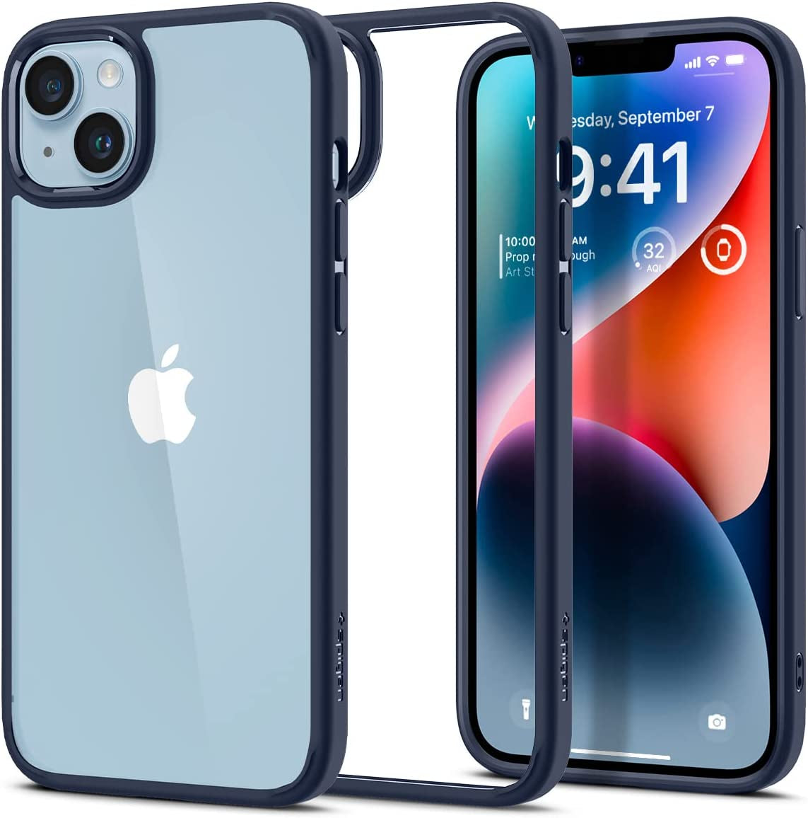Spigen Ultra Hybrid [Anti-Yellowing Technology] Designed for Iphone 14 Case (2022) - Frost Clear  Spigen Navy Blue  