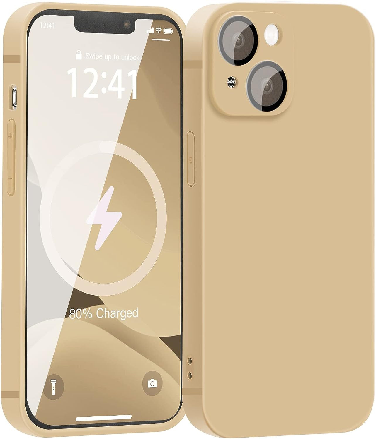 YZR Silicone Case Compatible with Iphone 13 Case (6.1 Inch 2021), with Camera Protection, Liquid Silicone Phone Case (Hawthorn Red)  YZR Khaki  