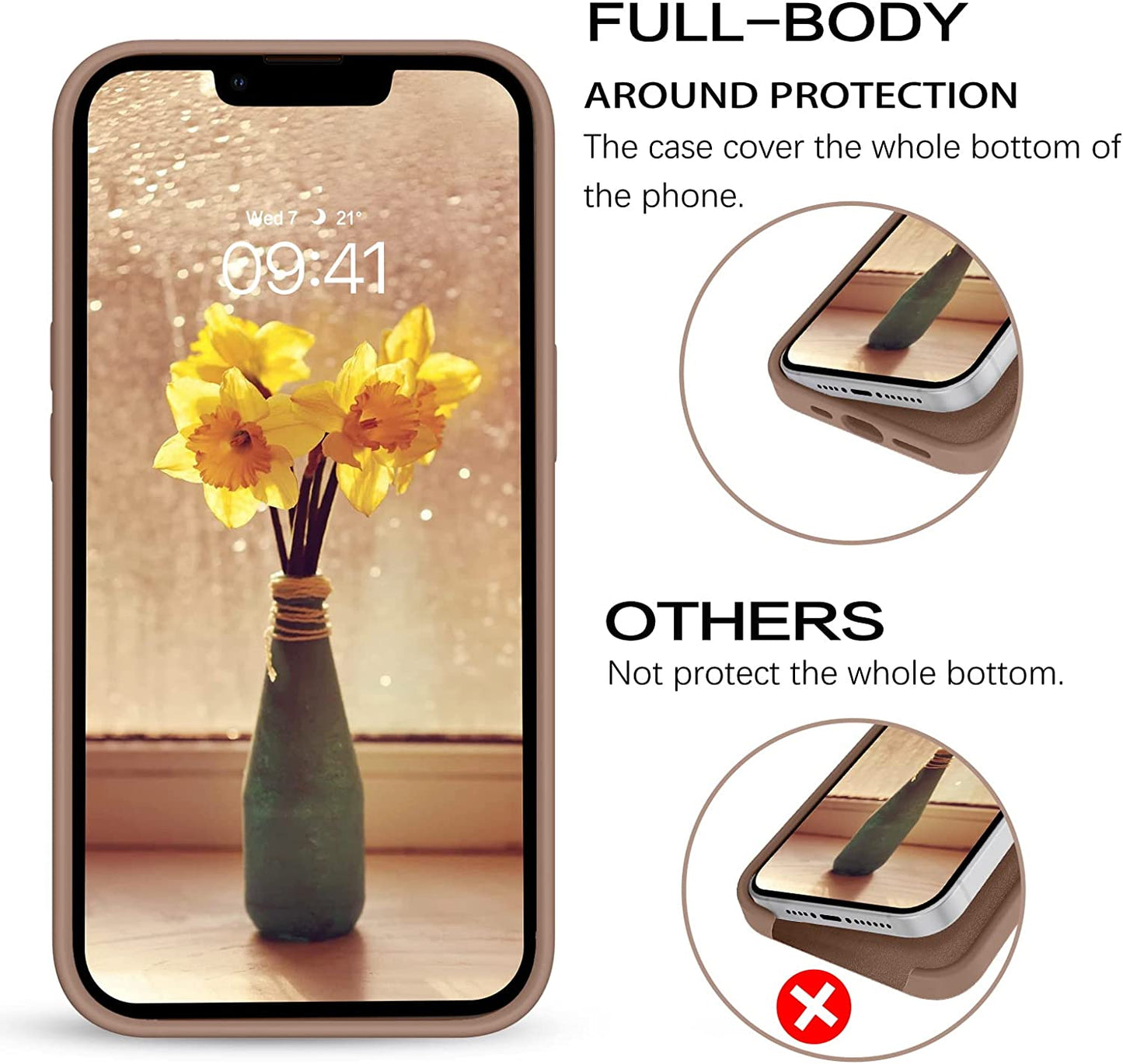 BENTOBEN Compatible with Iphone 14 Case, Soft Silicone Gel Rubber Bumper Microfiber Lining Hard Back Shockproof Protective Phone Cover for Iphone 14 6.1",Brown  BENTOBEN   