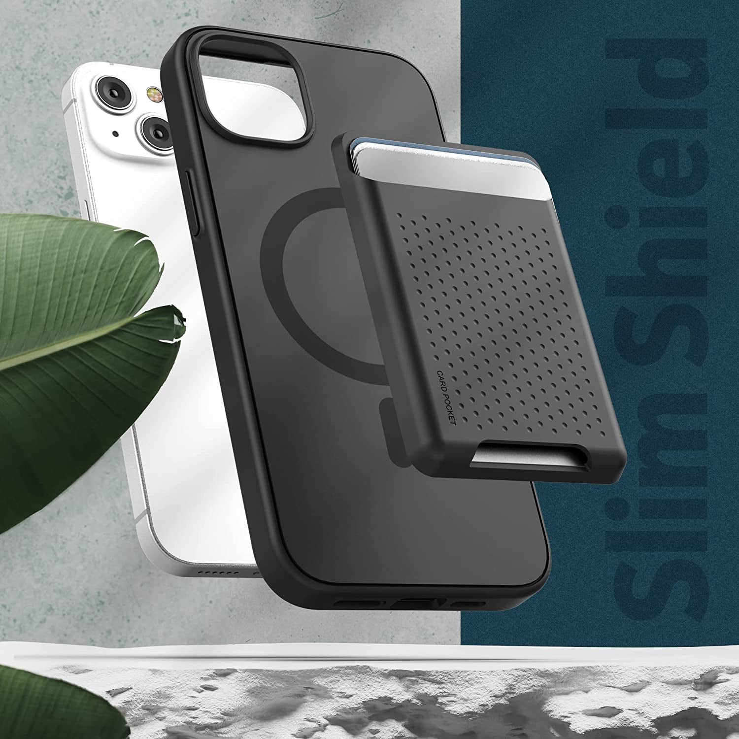 Encased MAG Case with Wallet Card Holder for Iphone 14 plus 6.7" with Screen Protector (Compatible with Magsafe) Matte Black  Encased   