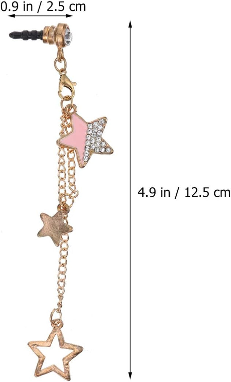 Hemobllo 3Pcs Cell Phone Dust Plug Cute Star Dust Plug Charm Earphone Anti-Dust Plug for Phone Headphone Smartphone Earphone 3.5Mm  Hemobllo   