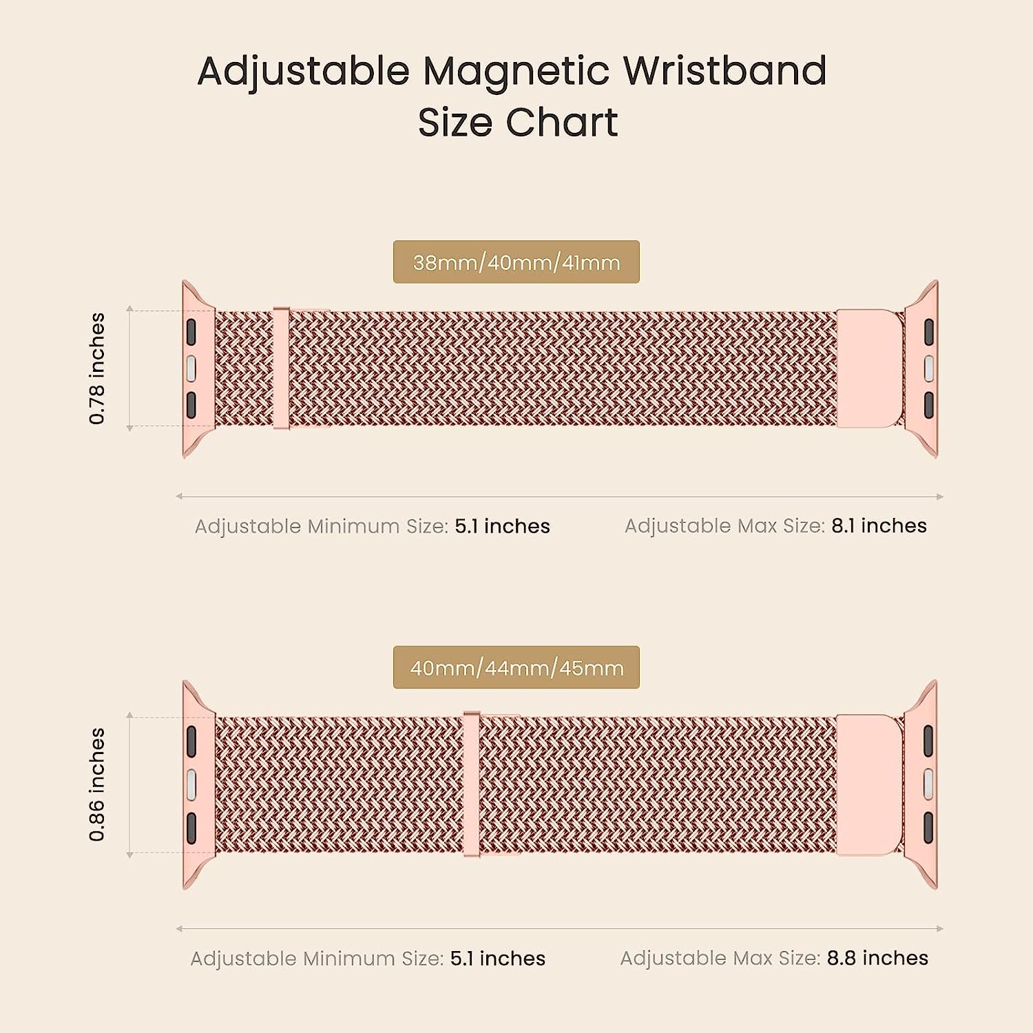 Amzpas Stainless Steel Metal Magnetic Band Compatible with Apple Watch 41Mm 45Mm 40Mm 38Mm 42Mm 44Mm / Series 7 6 5 4 3 2 1 SE, Fashion Braided Mesh Milanese Loop Replacement Iwatch Bands Women Men  Amzpas   