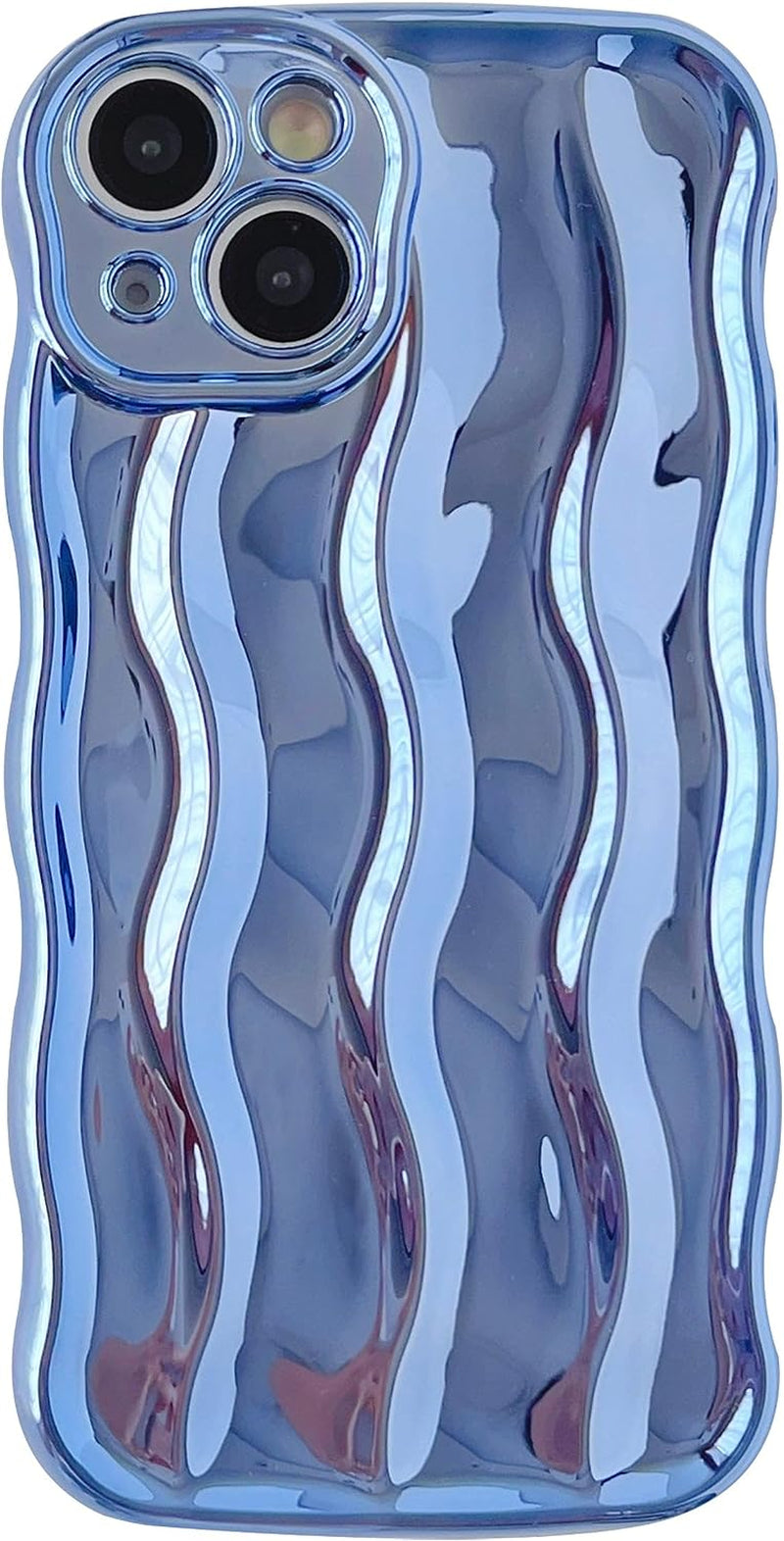 Caseative Water Ripple Pattern Curly Wave Frame Soft Compatible with Iphone Case (Green,Iphone 14 Pro)  Caseative Light Blue Iphone 14 