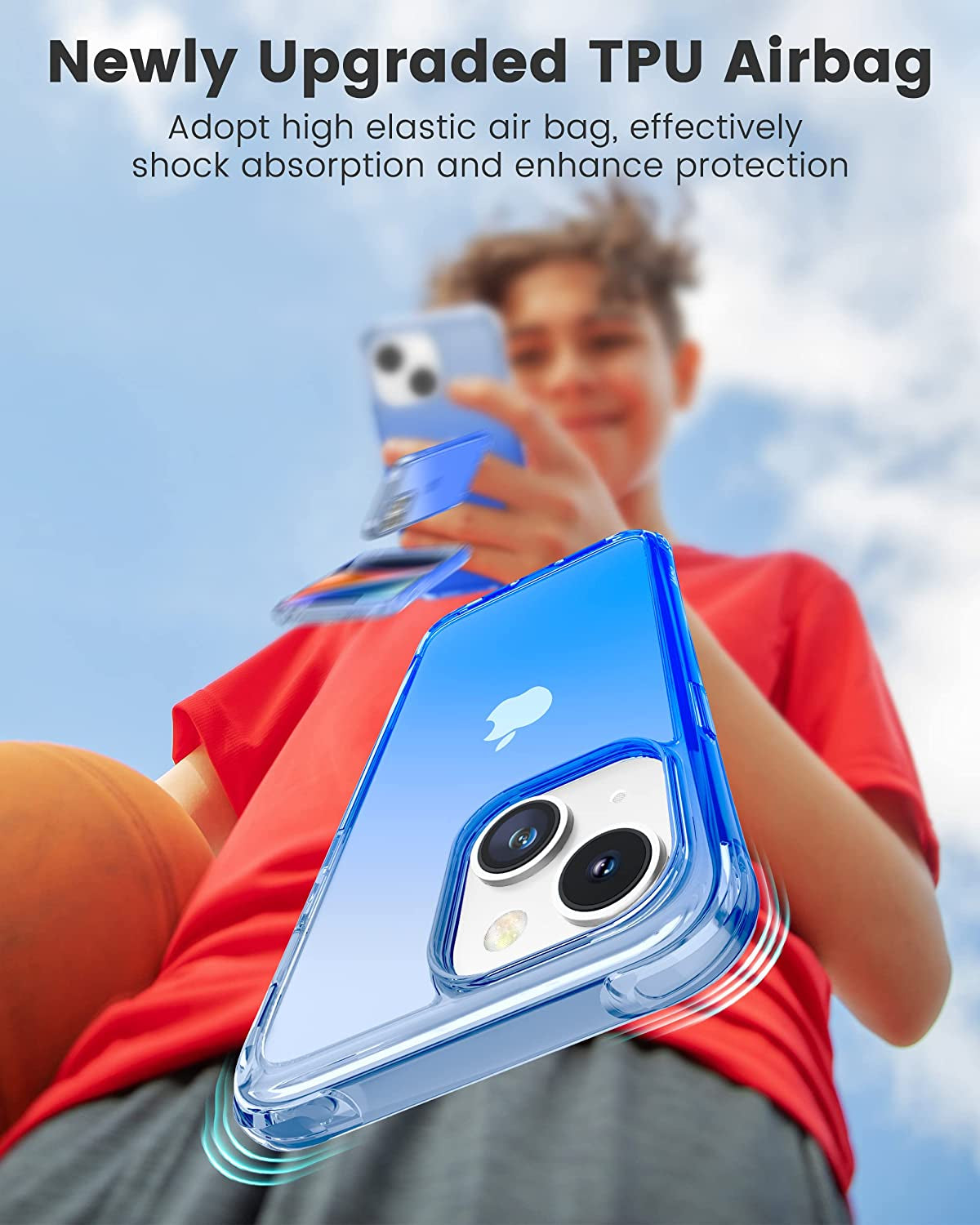 Mkeke for Iphone 14 Case Clear, for Iphone 13 Case Clear, Sturdy Phone Case with Military Grade Protective Bumpers for Iphone 14/13, Black  Shenzhen Make Technology Company Limited   