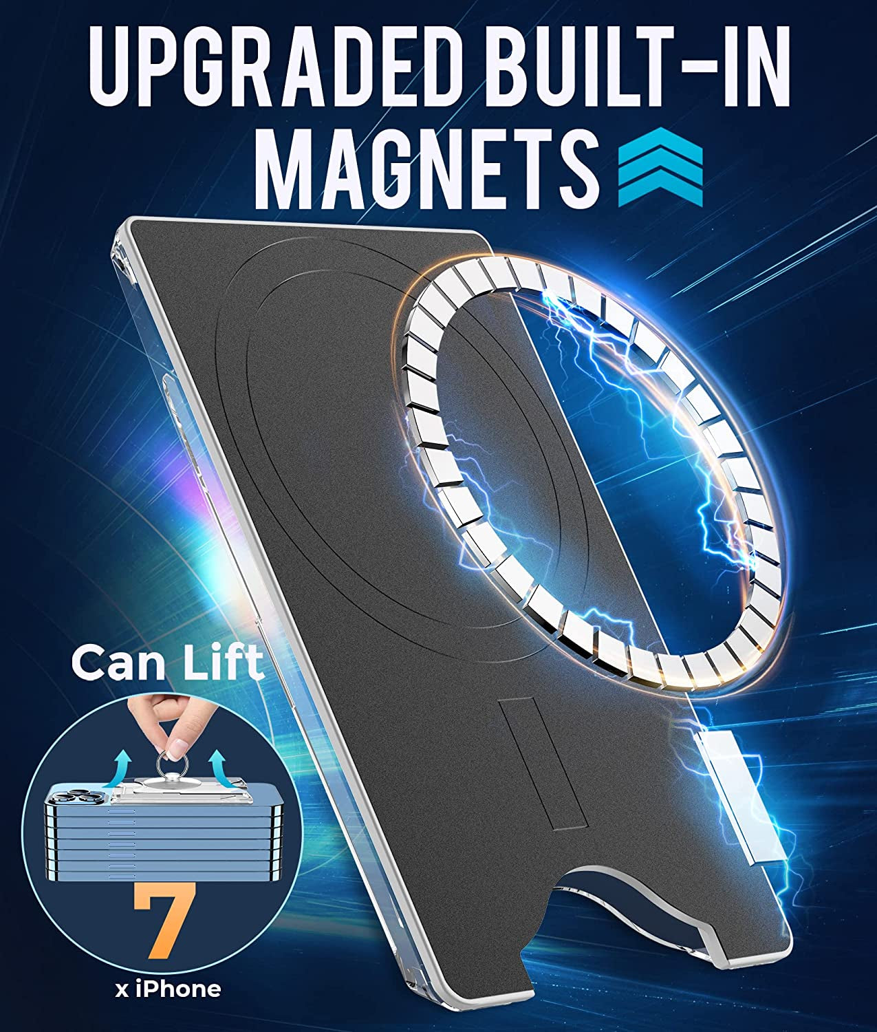 Shields up Designed for Iphone 13 Wallet Case with Card Holder Magnetic [3 Cards] Compatible with Magsafe, Crystal Clear [Anti-Yellowing Technology] Slim Protective Shockproof Cover - Clear  Shields Up inc   