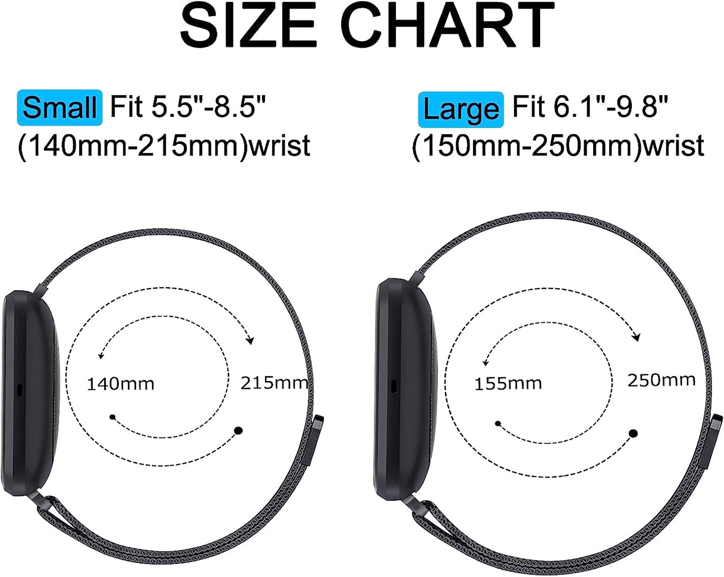 YILED Metal Bands Compatible with Fitbit Versa 3/Versa 4/Fitbit Sense/Sense 2 for Women Men, Stainless Steel Mesh Breathable Wristband Strap with Adjustable Magnet Lock  YILED   