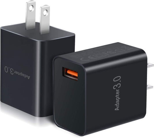 OKRAY 2-Pack Fast Charge 3.0 Adapter 18W Quick Charging Blocks USB Wall Plug Phone Charger Brick Compatible Iphone 14/13/12/11/XR/XS, Ipad, Airpods, Samsung Galaxy S21 Note 20/10 Tab, Wireless Charger  Shenzhen Hao Nuo Tian Electronics Co., LTD   