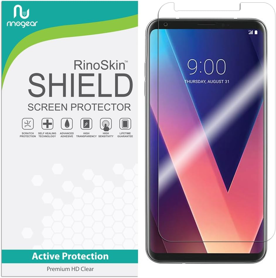 Rinogear Screen Protector for LG V30, V30S Thinq, V30S+ Thinq, V35 Thinq Screen Protector Case Friendly Accessories Flexible Full Coverage Clear TPU Film  RinoGear   