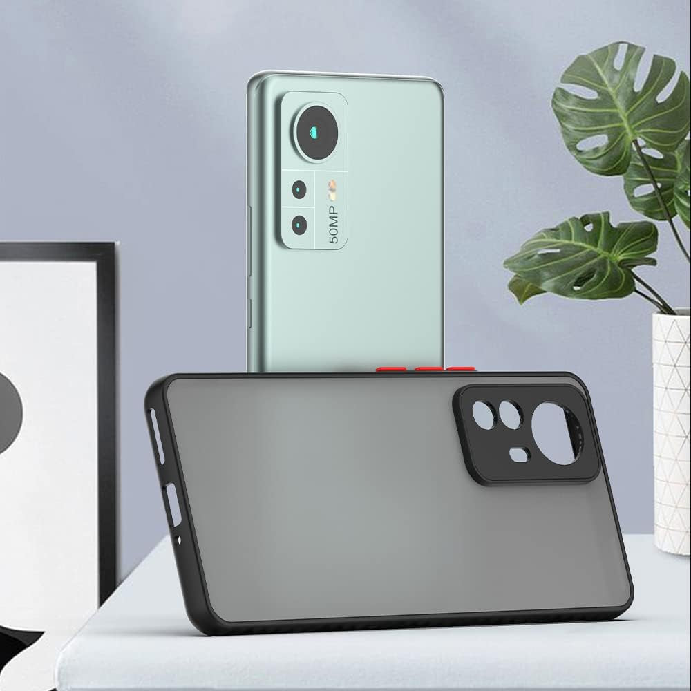 Zhuoopinn Case for Xiaomi Mi 12 Pro Thin Shockproof Phone Case PC Back TPU Bumper [Protect from Fingerprint/Shock/Scratch/Slip] Translucent Matte Phone Cover for Xiaomi Mi 12 Pro-Red  Zhuoopinn   