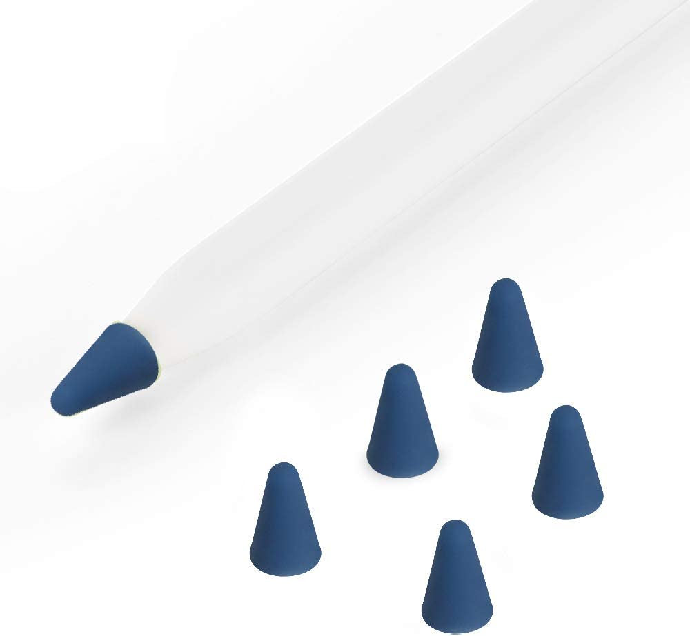 ZALU Silicone Nibs Cover Writing Protection for Ipad Pencil Compatible with Apple Pencil Tips (2Nd Gen) (Pink+Mint Green+White+Yellow+Matcha Green)  ZALU Midnight Blue  