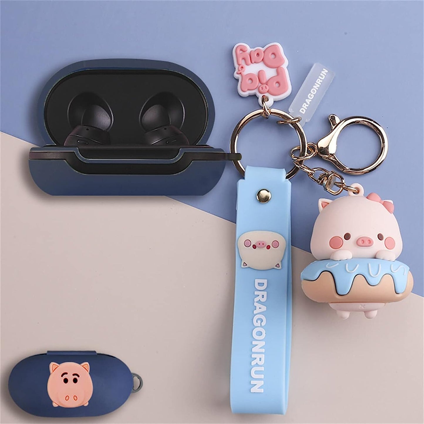 CASEVERSE Case for Samsung Galaxy Buds Plus/Galaxy Buds, Cute Cartoon Pig Silicone Soft Covers for Galaxy Buds Plus/Buds with Keychain for Kids Girls Boys  CASEVERSE   