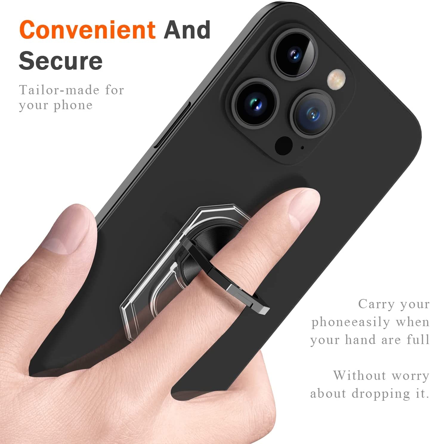 KACHEN 2 Packs Ring Holder, Cell Phone Ring Holder Stand, 360 Degree Rotation Finger Ring Kickstand with Polished Metal Phone Grip for Magnetic Car Mount  KACHEN   