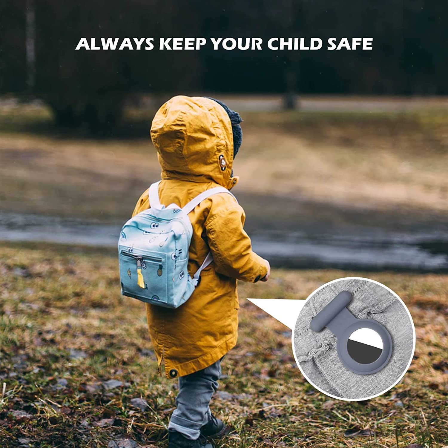 Airtag Hidden GPS Tracker Case,Airtag for Kids,Elderly,Pet,Clothing (Navy Blue&Blue)(Not GPS Included)  WALLFID   