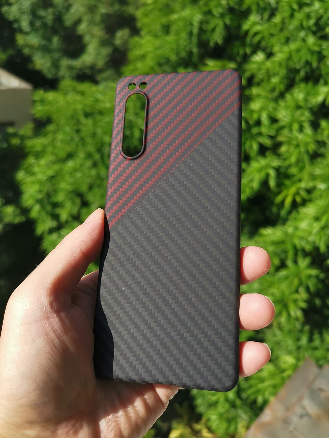 GIMENOHIG Ultra Slim and Lightweight Aramid Carbon Fiber Case for Sony Xperia 5 Iv (Red Black)  GIMENOHIG   