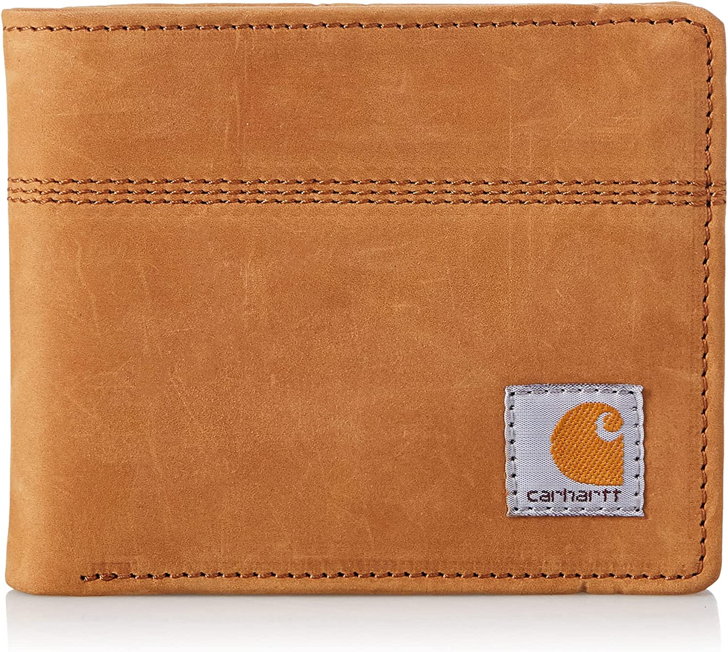 Carhartt Men'S Billfold and Passcase Wallets, Durable Bifold Wallets, Available in Leather and Canvas Styles  Carhartt Saddle Leather (Brown)  