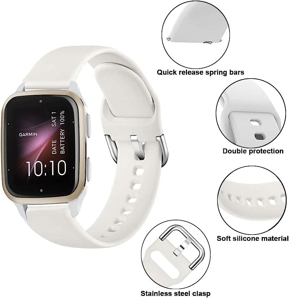 Sankel 3 Pack Band Compatible for Garmin Venu Sq 2/Venu Sq/Venu Music/Vivoactive 3/Vivomove Hr/Garmin Move Luxe/Style,Forerunner 158/245/645, 20Mm Soft Silicone Strap Wristbands  Sankel   