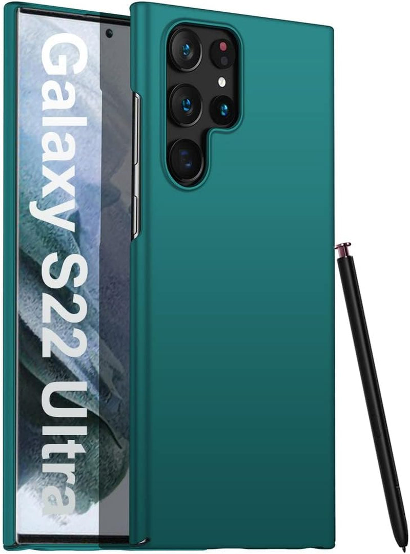 Anccer Compatible with Samsung Galaxy S22 Ultra Case 5G [Ultra-Thin] [Anti-Drop] New Premium Material Slim Full Protective Case for Samsung S22 Ultra - Black  Anccer Green  