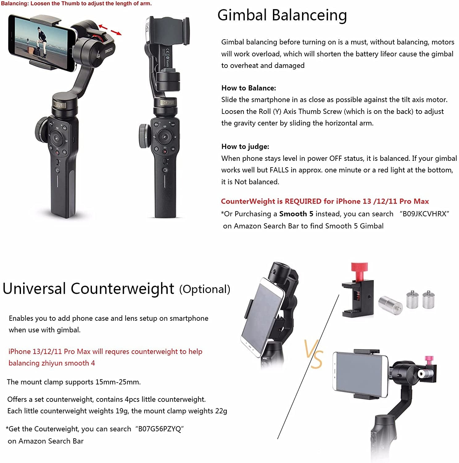 Zhiyun Smooth 4 Professional Gimbal Stabilizer for Iphone Smartphone Android Cell Phone 3-Axis Handheld Gimble Stick W/ Grip Tripod Ideal for Vlogging Youtube Vlog Tiktok Instagram Live Video Kit  Zhiyun   