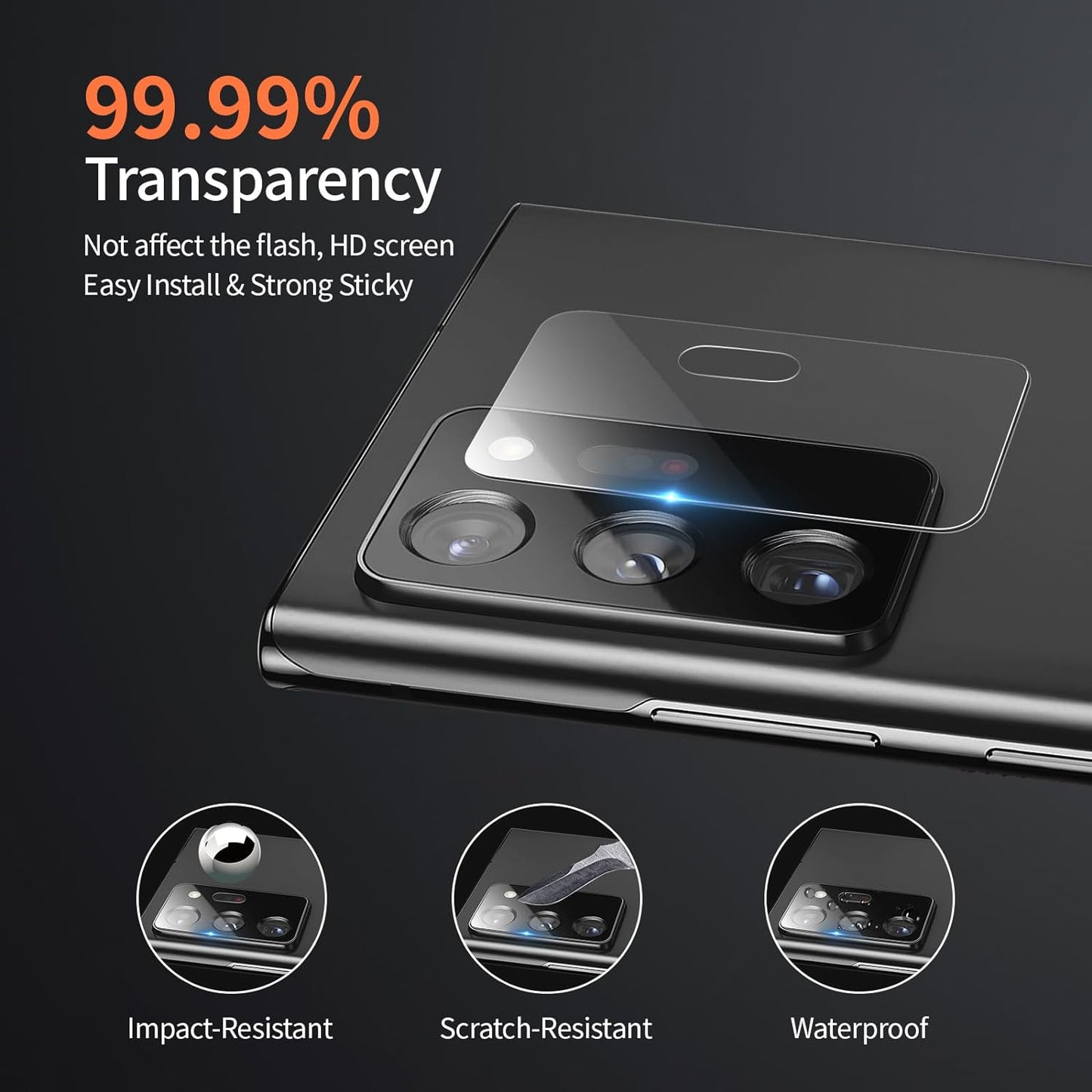 QUESPLE for 2 Pack Samsung Galaxy Note 20 Ultra Privacy Screen Protector [Support Fingerprint Reader] Anti-Spy Full Adhesive TPU Flexible Film + 2 Pack Camera Lens Glass Protector for Galaxy Note 20 Ultra 5G 6.9"  QUESPLE   