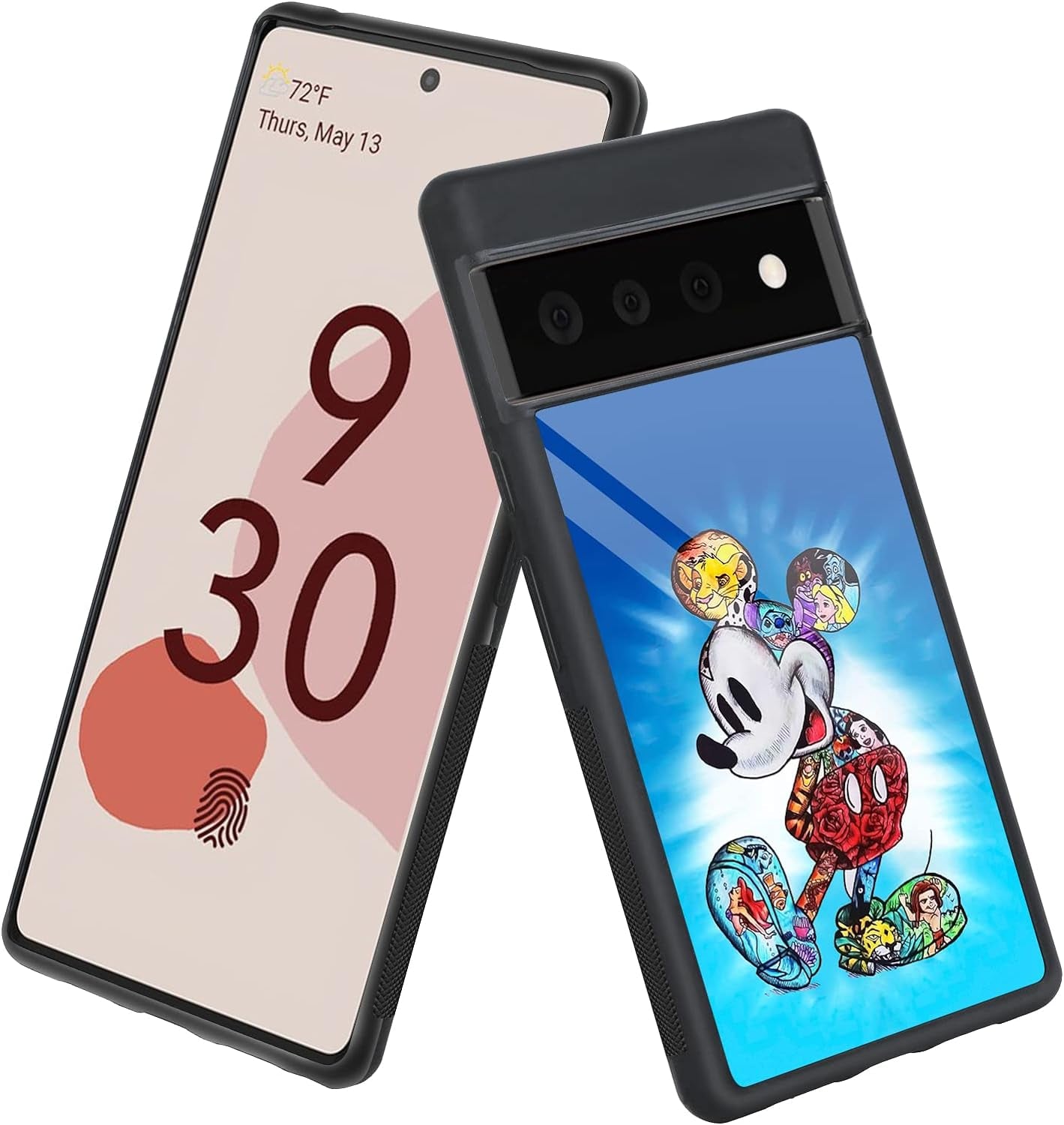 Cartoon Case for Google Pixel 6 Pro Case Cute Stitch Cartoon Character Pattern Tire Anti-Slip Anti-Scratch Design TPU +PC Shockproof Protection Bumper Black Cover for Google Pixel 6 Pro (2021)  cuwana Mickey  