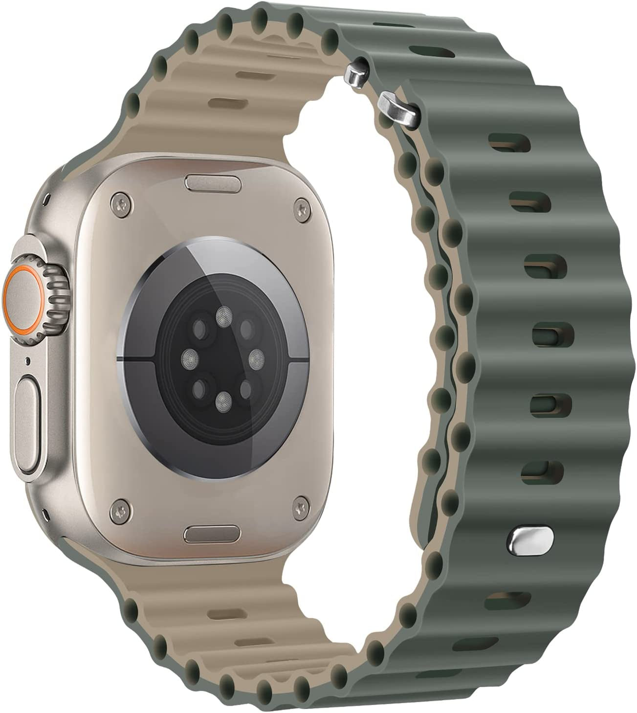 Anlinser Bands Compatible with Apple Watch Band 49Mm 45Mm 44Mm 42Mm 41Mm 40Mm 38Mm, Adjustable Sport Loop Designed for Apple Watch Ultra SE Series 8 7 6 5 4 3 2 (49Mm/45Mm/44Mm/42Mm, Gray Green/Khaki)  Anlinser   