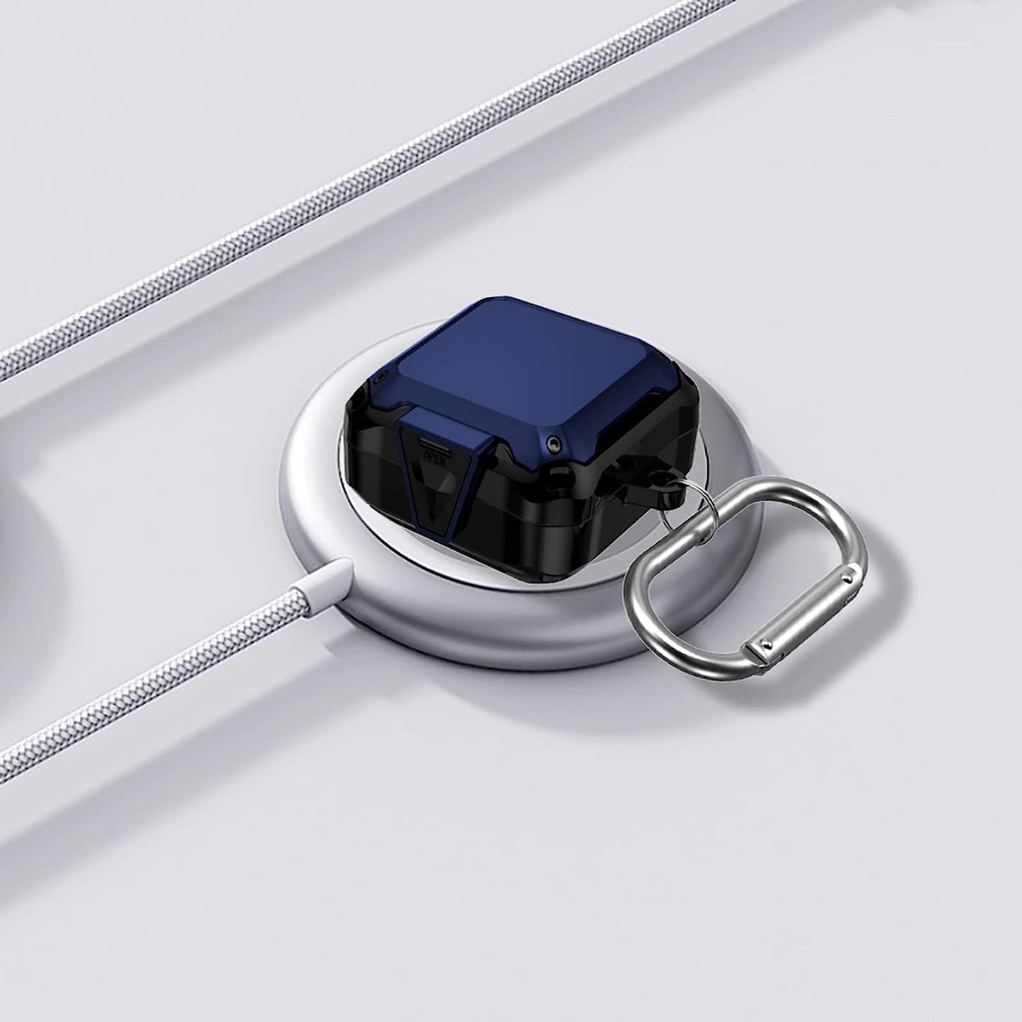 [Upgrade Secure Lock] Case for Samsung Galaxy Buds 2 Pro/Galaxy Buds 2/Galaxy Buds Pro/Galaxy Buds Live, Shock-Absorbing Protective Armor Cover TPU Hard Shell with Carabiner,Black  VAEKNVG   