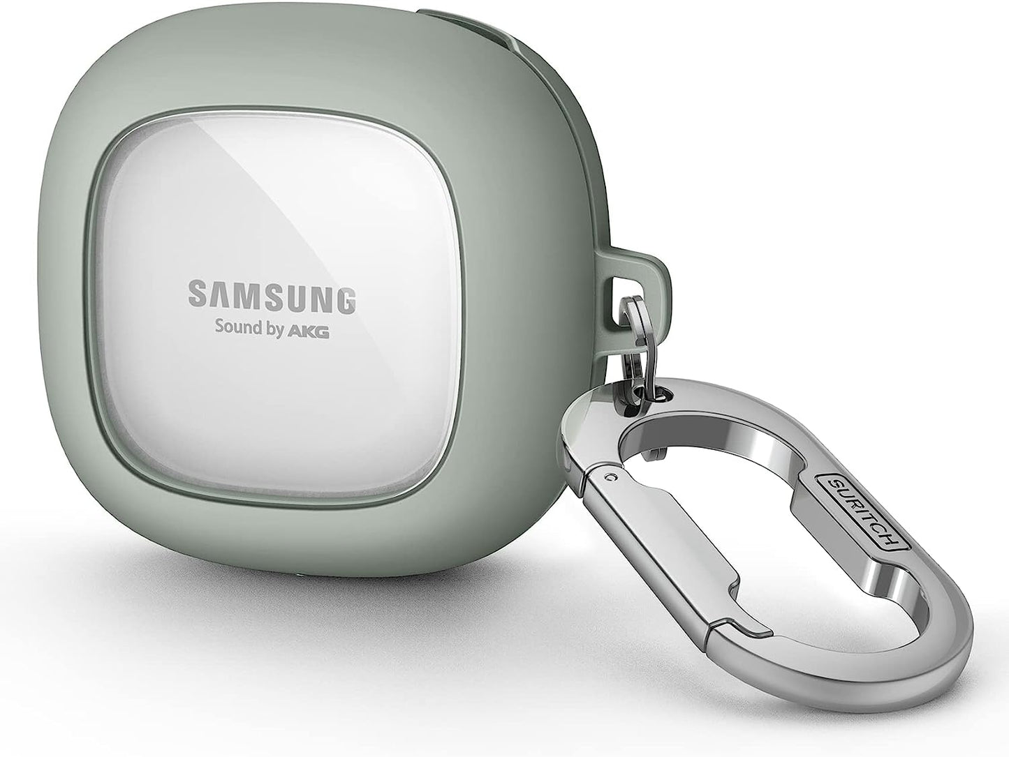 SURITCH for Samsung Galaxy Buds 2 Pro Case(2022)/Galaxy Buds 2 Case(2021)/Galaxy Buds Live Case(2020)/Galaxy Buds Pro Case(2021) Hard PC Shockproof TPU Cover with Gun-Colored Keychain Carabiner, Blue  SURITCH Green  