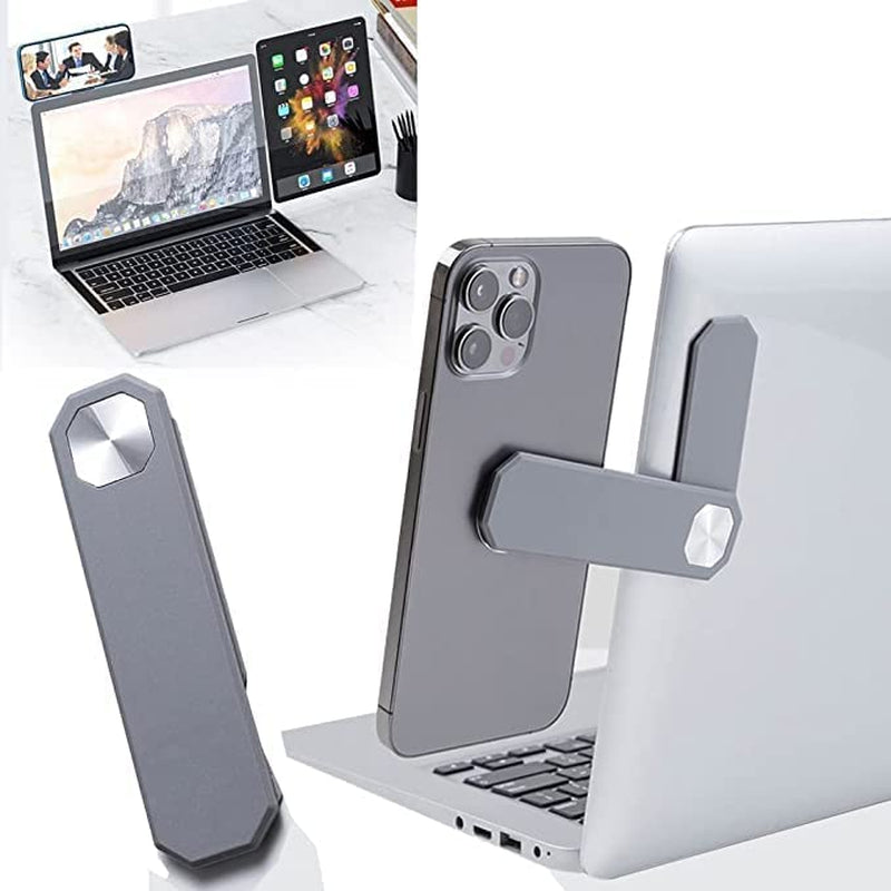 Laptop Phone Holder, Adjustable Laptop Stand, Laptop Side Mount Clip, Slim Portable Smartphone Stand, Computer Monitor Expansion Bracket, Magnetic Phone Mount, Soporte De Telefono Para Laptop Black  QP Import Shop   