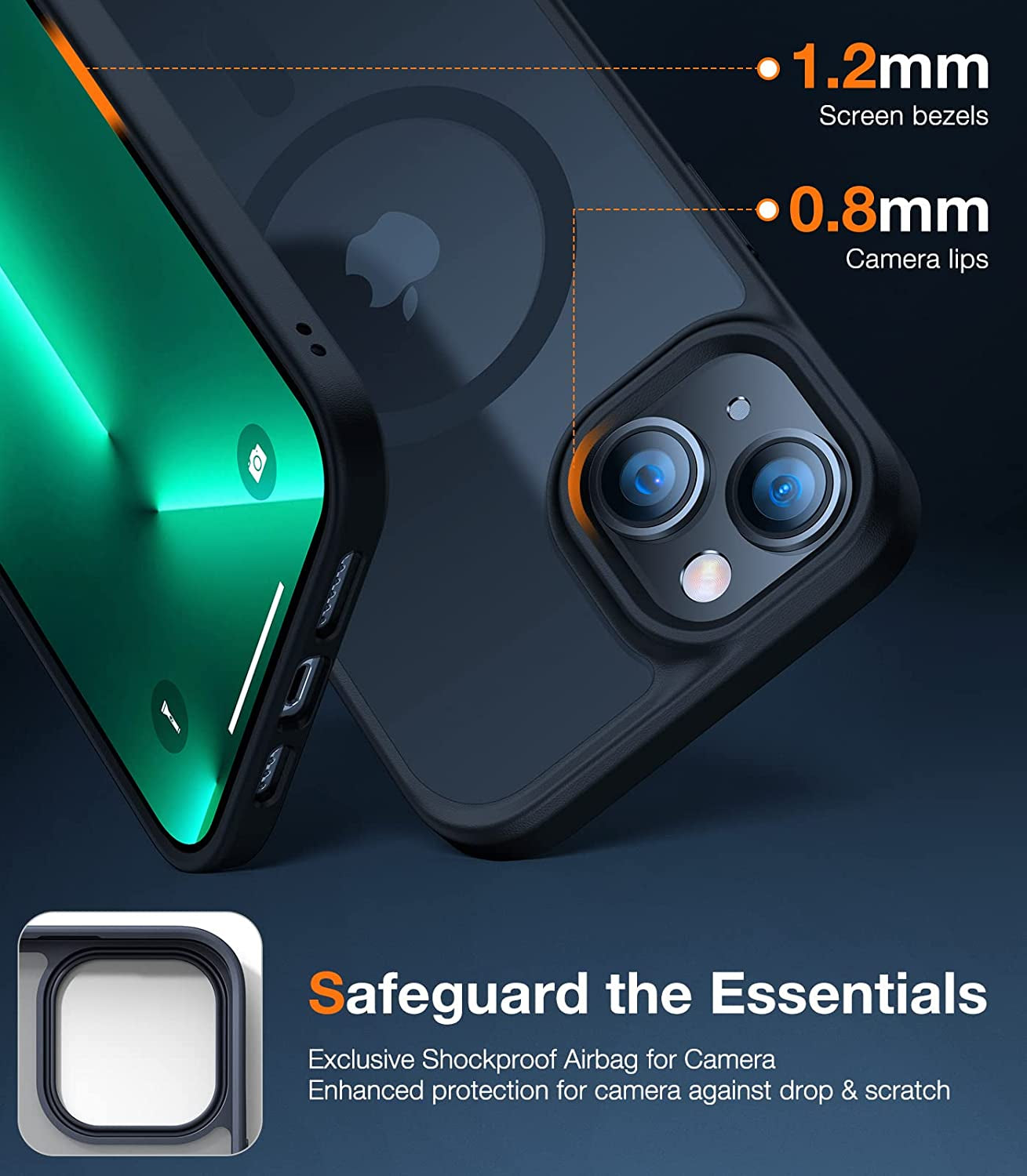 TORRAS 2023 New Magnetic for Iphone 14 Case for Iphone 13 Case - 10FT Military Grade Drop Tested, Compatible with Magsafe, Slim Protective Translucent Matte Phone Case for Iphone 14& Iphone13, Black  TORRAS   