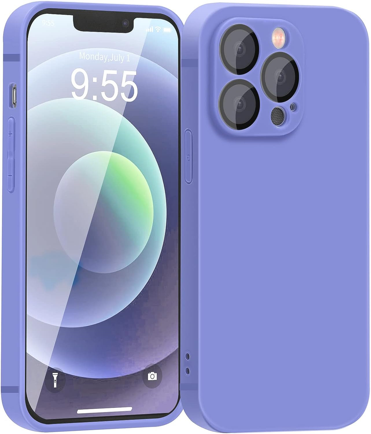 YZR Silicone Case for Iphone 12 Pro Max Case 6.7 Inch, Individual Protection for Each Lens, Liquid Silicone Phone Case with Microfiber Lining (Hawthorn Red)  YZR Lilac Purple  