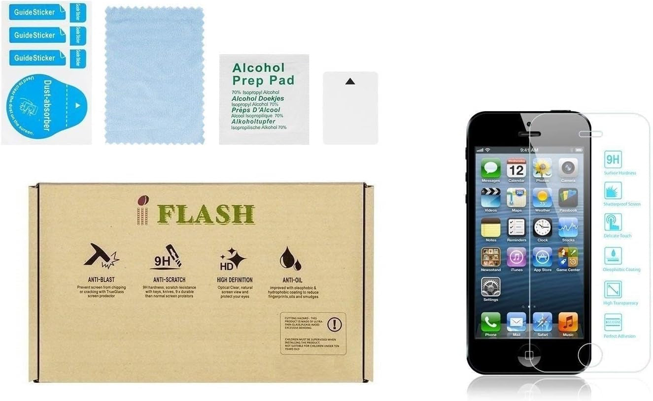 IFLASH Iphone XR, Iphone 11 Glass Screen Protector, Crystal Clear Tempered Glass Screen Protector for Apple Iphone 11 / XR 6.1 2018 2019 - Case Friendly/Bubble Free / 3D Touch/Scratch Proof/Hd  iFlash iPhone SE/5S/5C/5  