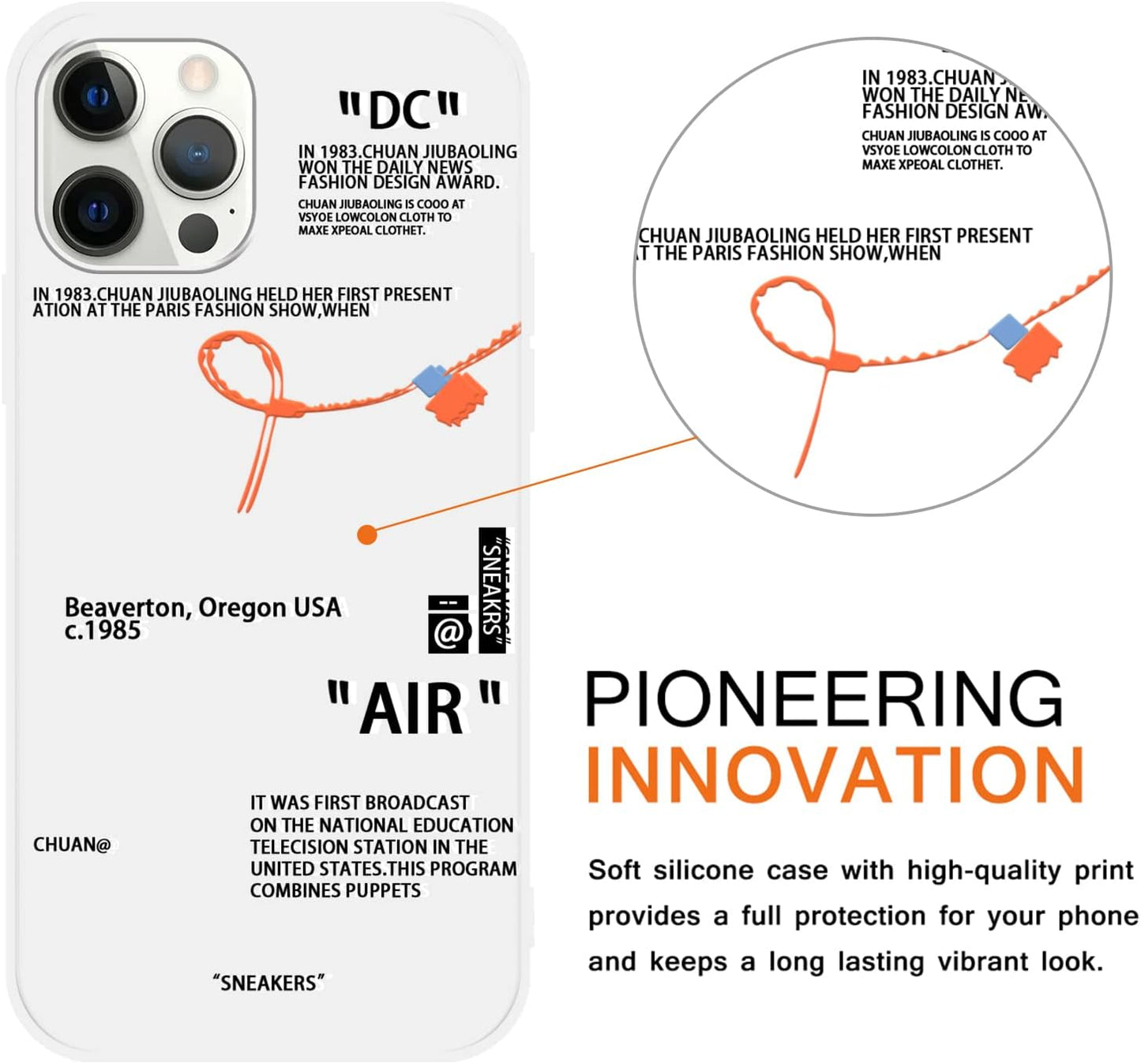 2 Pack Cool Phone Case for Iphone 12 Pro Max Case 6.7",Fashion Sports Shoes Brand Pattern Design, Creative Label Printed Black White Cover for Women Men Boys Girls,Soft Cases for Iphone12 Pro Max, 1  LJX US   