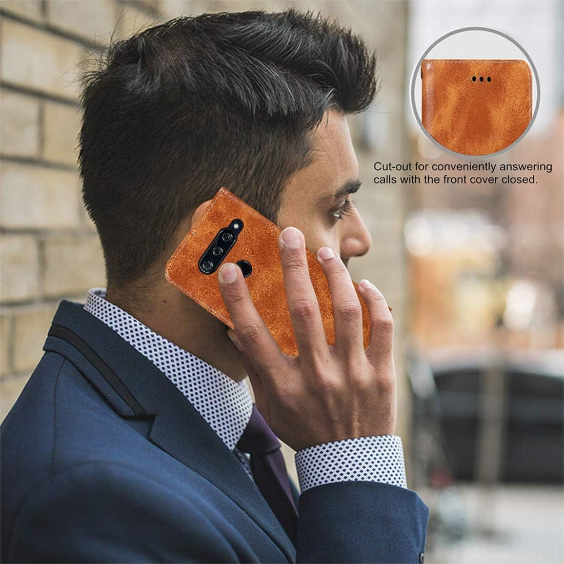 Zoeirc for LG V40 Thinq Case, for LG V40 Case for Girls, PU Leather Wallet Flip Folio Protective Phone Case Cover with Card Slots and Stand for LG V40 / for LG V40 Thinq (2018) (Khaki)  Zoeirc   