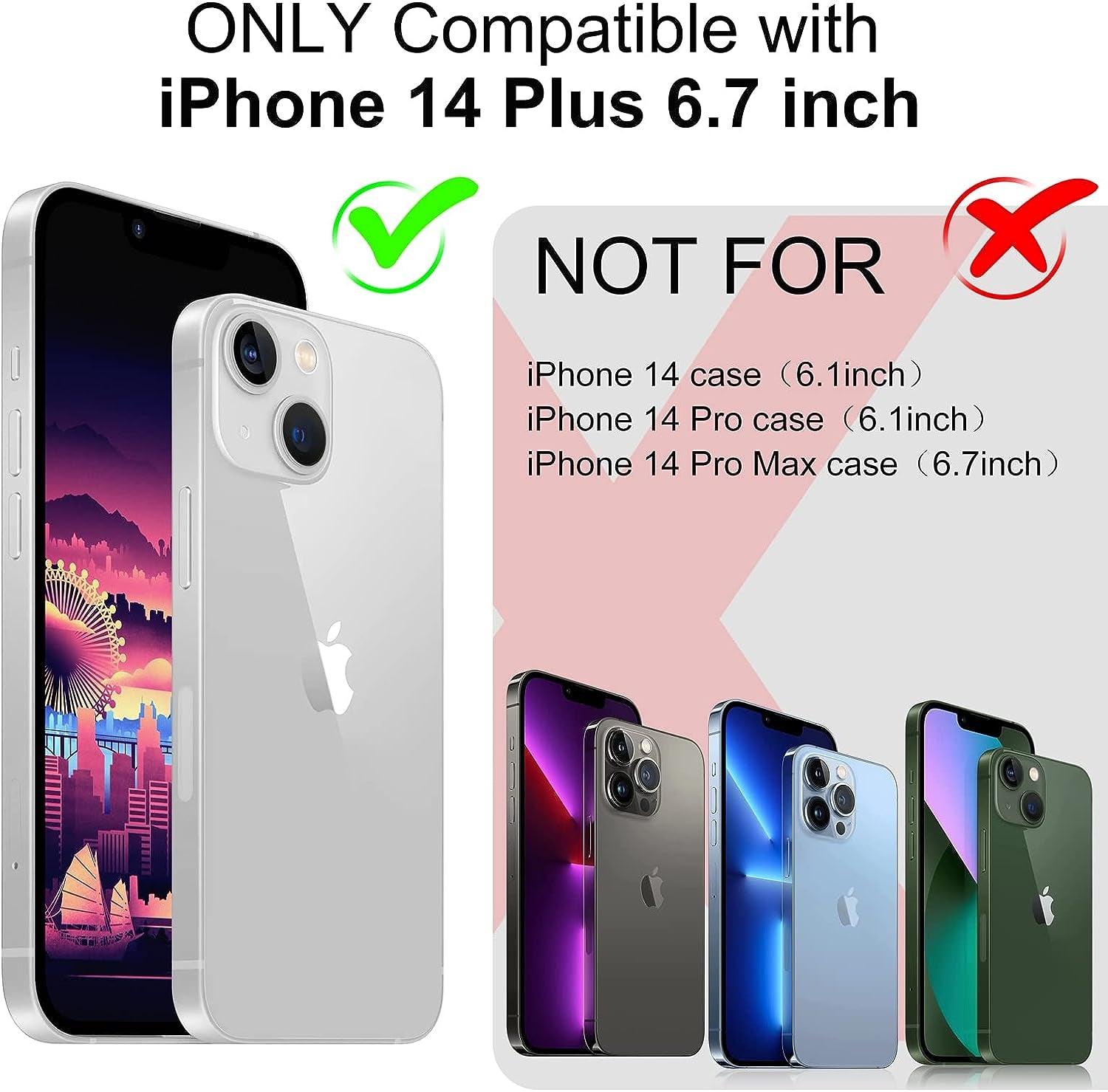 AMILIFECASES Clear Iphone 14 plus Case,With Screen Protector,Waterproof Iphone 14 plus Protective Case for Men Women,Apple Iphone 14 plus Phone Case Heavy Duty Shock Proof  AMILIFECASES   