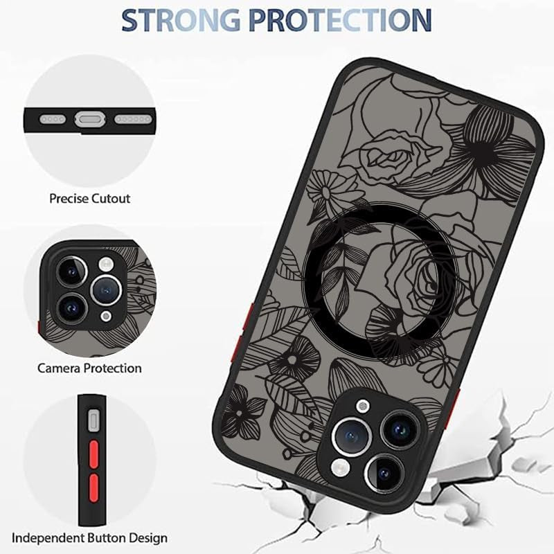 Doowear Galaxy S21+ plus Case Magnetic [Support Magsafe Charger] Wireless Anti-Scratch Shockproof Matte Clear Full Camera Protection Slim Thin Phone Cover Case for Samsung Galaxy S21+ Plus-Rose  Doowear   