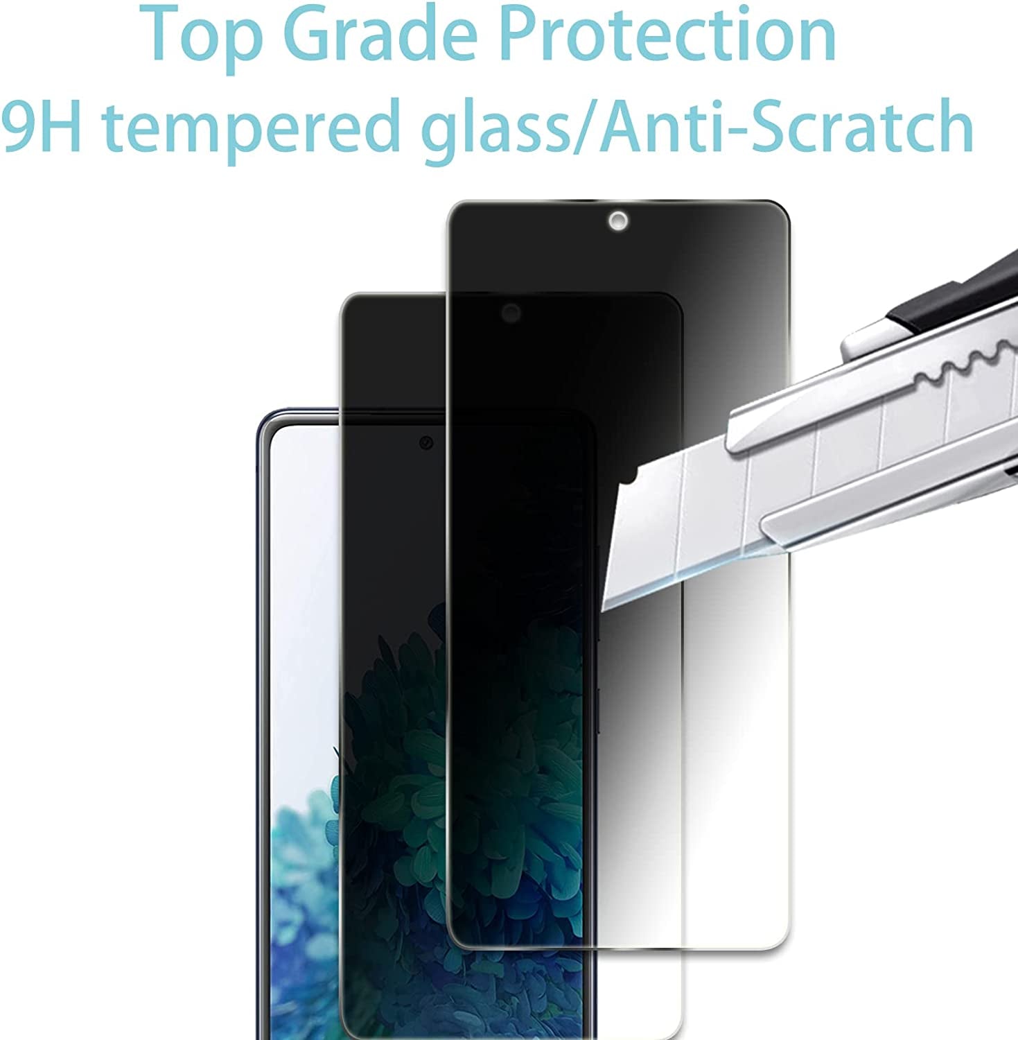 CHRINECY [4 Pack] 2 Pack Privacy Screen Protector for Samsung Galaxy S20 FE with 2 Pack Camera Lens Protector, 9H Hardness Tempered Glass Screen Protector, anti Spy anti Peeping  CHRINECY   