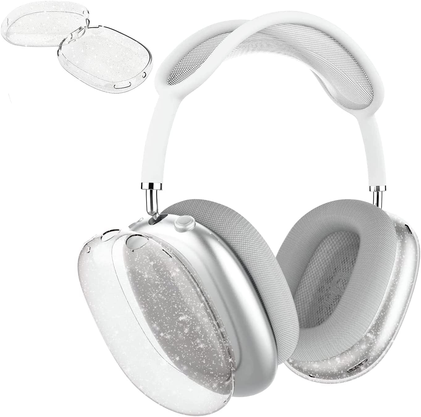 Aircawin for Airpods Max Case Clear Glitter,Soft TPU Clear Case for Airpods Max Case Cover,Shockproof Anti-Scratch Protective Case No-Yellowing Transparent Accessories for Airpod Max Headphone-Glitter  Aircawin   