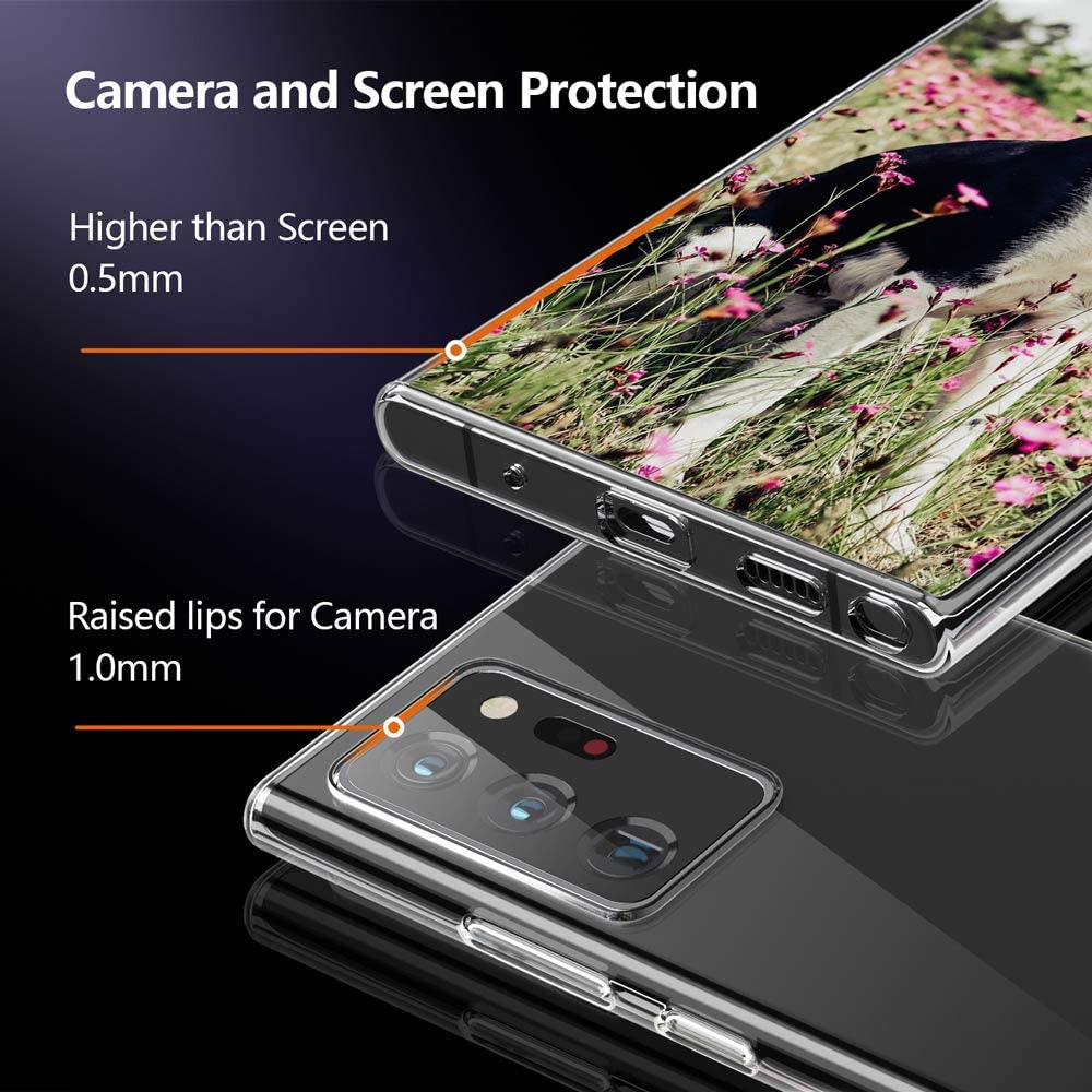 KEEPCA Galaxy Note 20 Ultra 5G Clear Case, Slim Thin TPU Soft Silicone Flexible Skin Gel Shockproof Anti-Scratch Protective Cases Cover for Samsung Note 20 Ultra 5G 6.9 Inch,Crystal Clear  KEEPCA   